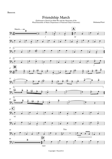 Friendship March (Bassoon Part)