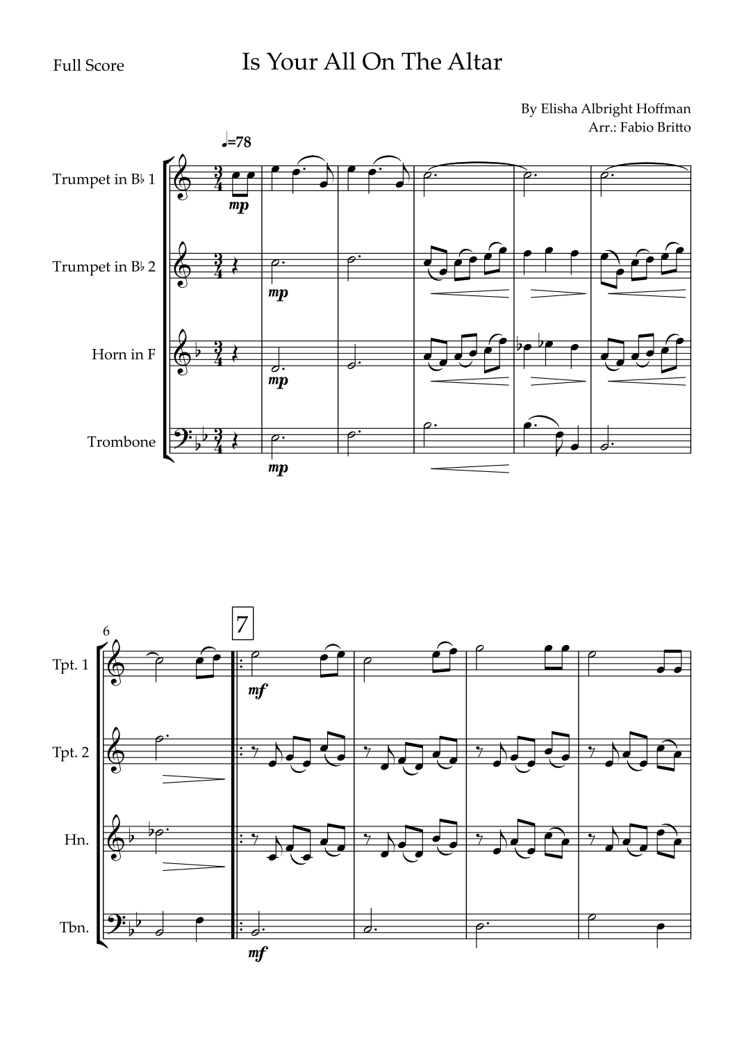 Is Your All On The Altar? (arr. Fabio Britto)