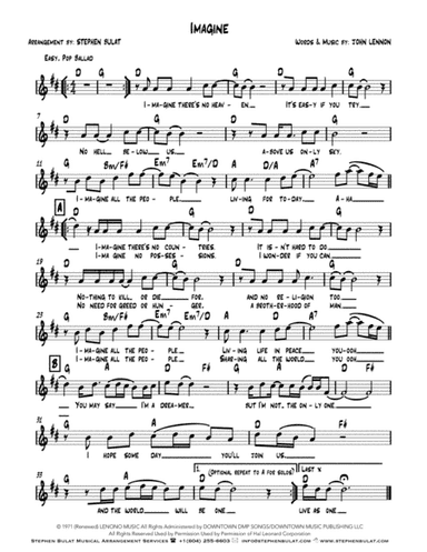 Imagine (arr. Stephen Bulat)