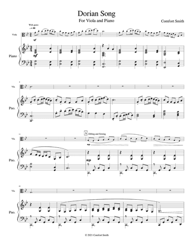 Dorian Song - for Viola and Piano