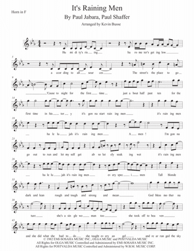 It's Raining Men (arr. Kevin Busse)