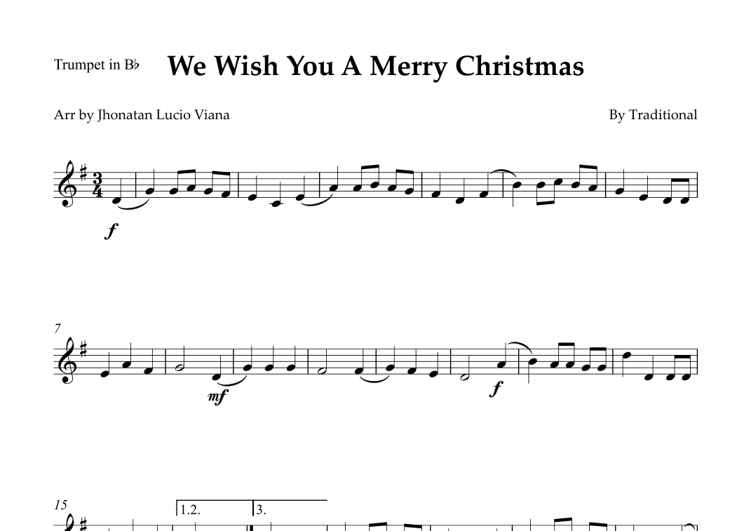 We Wish You A Merry Christmas (arr. Jhonatan Lucio Viana)