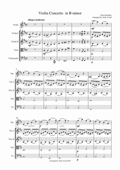 Rieding : Concerto for violin and String Orchestra in B minor - 1st movement (arr. Amir Awad)