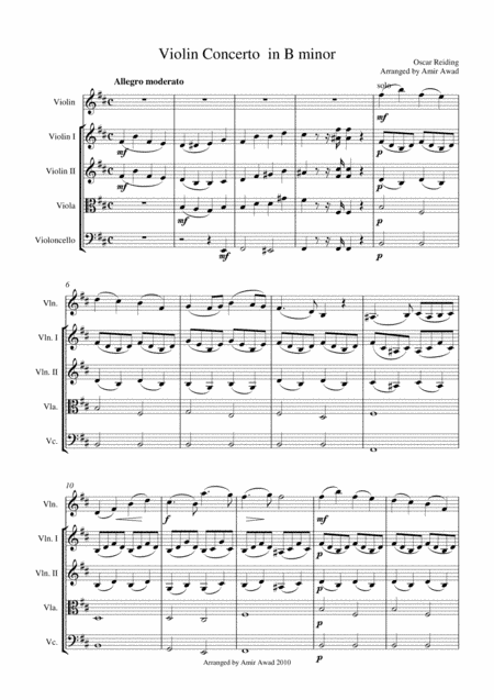 Rieding : Concerto for violin and String Orchestra in B minor - 1st movement (arr. Amir Awad)