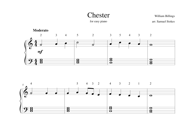 Chester - for easy piano (arr. Samuel Stokes)