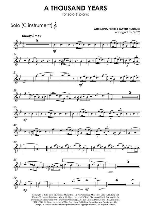 A Thousand Years (arr. Dico)