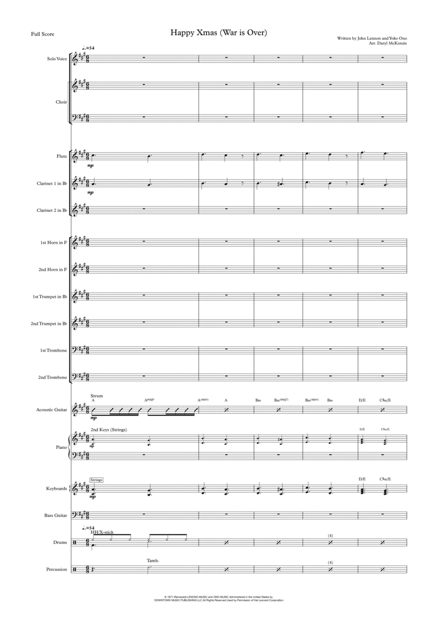 Happy Xmas (war Is Over) (arr. Daryl McKenzie)