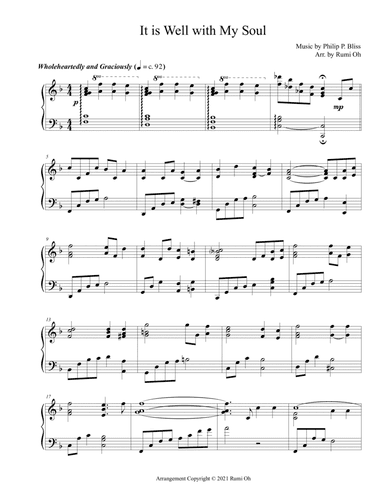 It is Well with My Soul (Hymn Arrangement for Advanced Solo Piano in "Father's Love") (arr. Rumi Oh)