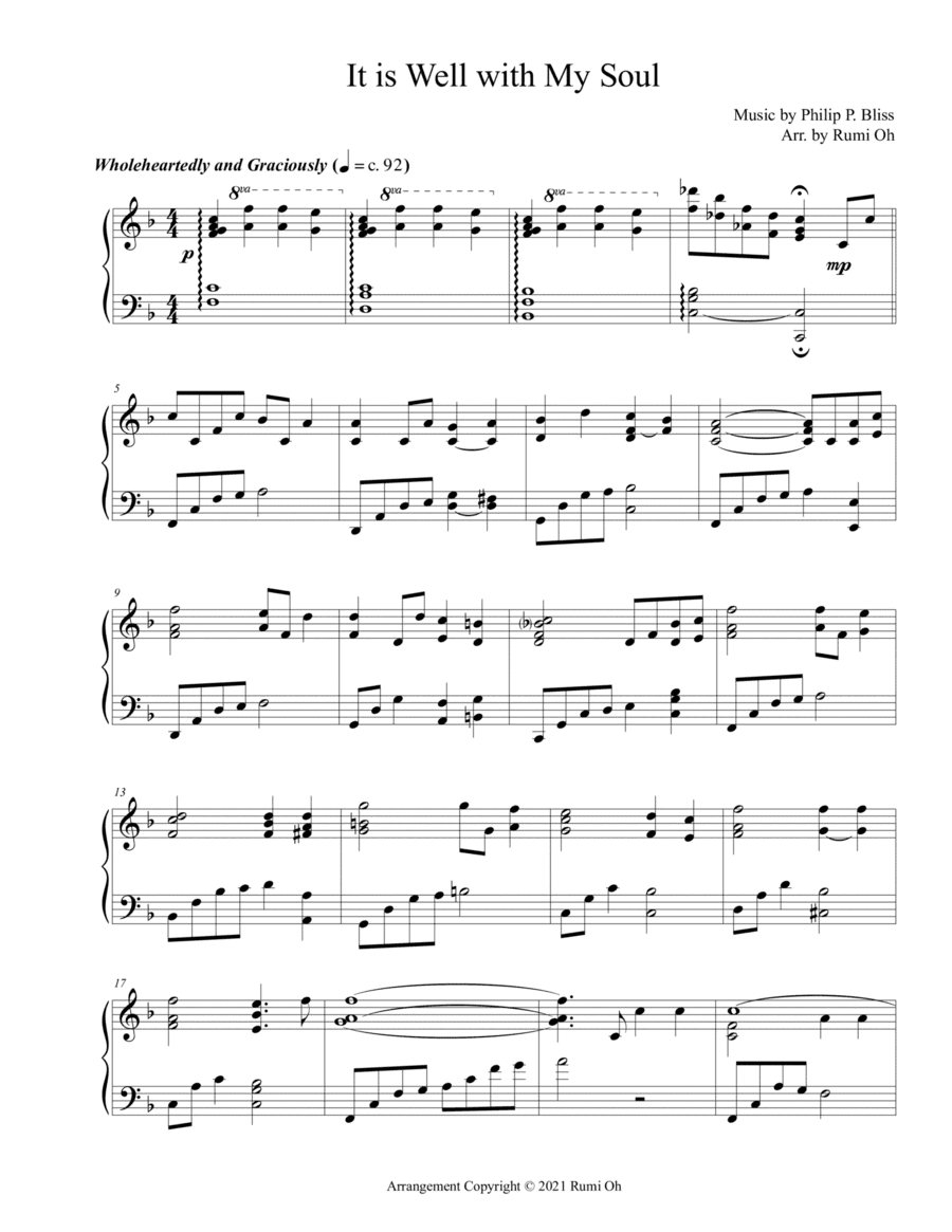 It is Well with My Soul (Hymn Arrangement for Advanced Solo Piano in "Father's Love") (arr. Rumi Oh)