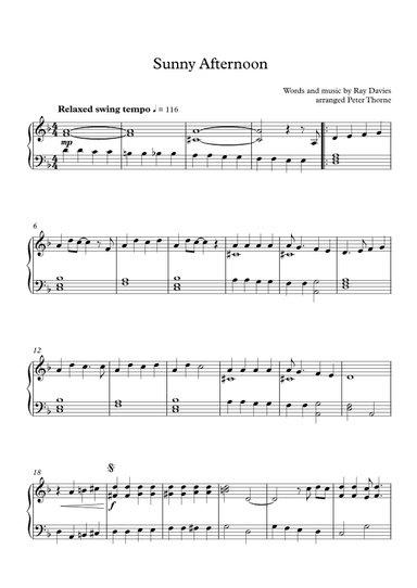 Sunny Afternoon (arr. Peter Thorne)