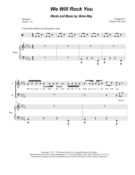 We Will Rock You (arr. Stephen DeCesare)