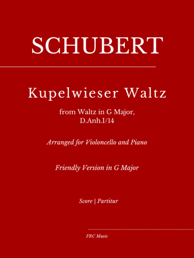 Kupelwieser Waltz (for Violoncello and Piano) from Waltz in G-flat major, D.Anh.I/14 - EASY VERSION (arr. Flavio Regis Cunha)