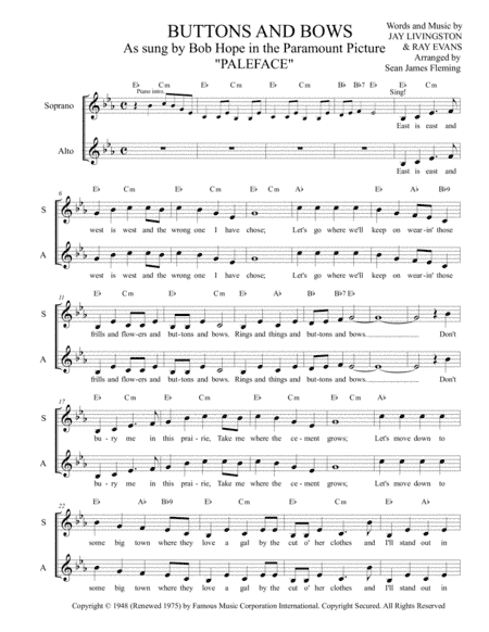 Buttons And Bows (arr. Sean James Fleming)