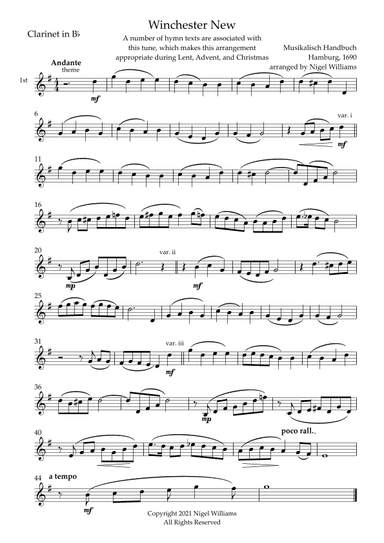 Winchester New (arr. Nigel Williams)