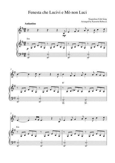 Fenesta che Lucivi e Mò non Luci (arr. Kaiserin Rebecca)