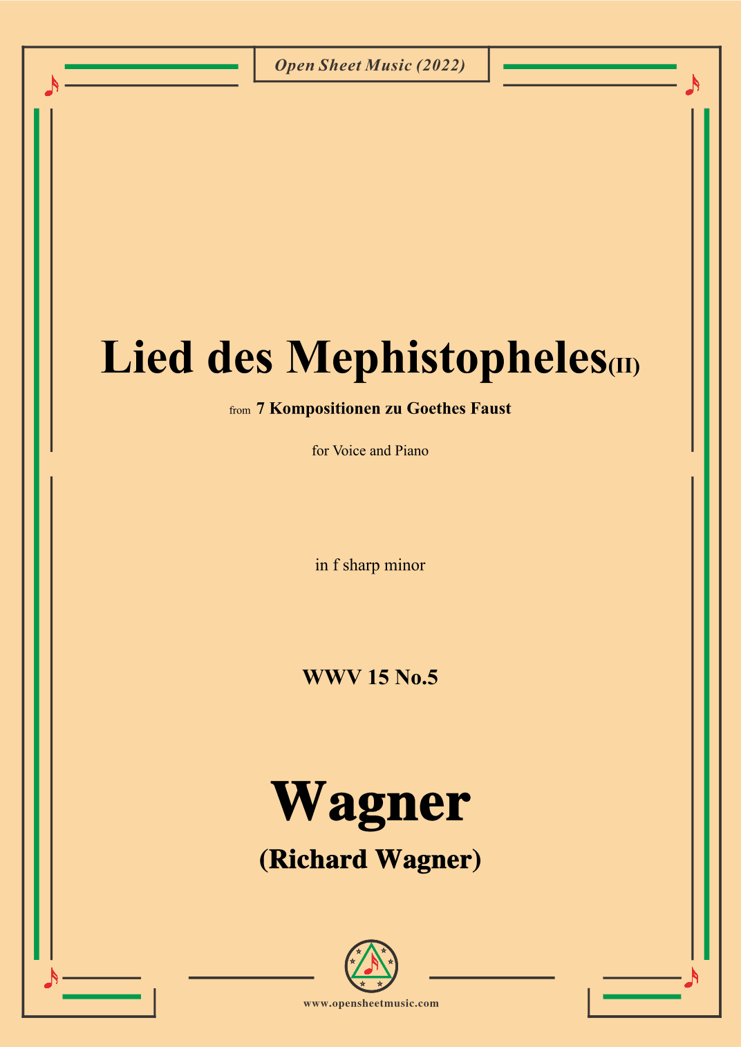 R. Wagner-Lied des Mephistopheles(II),in f sharp minor,WWV 15 No.5 (arr. OSM Press)