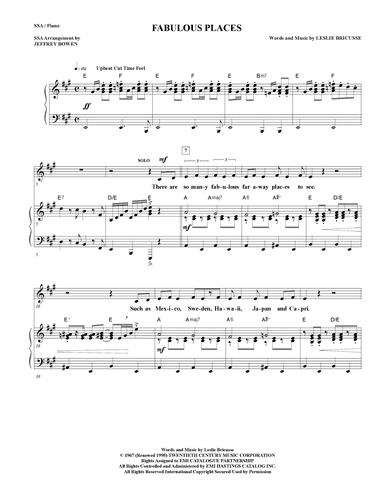 Fabulous Places (arr. Jeffrey Bowen)