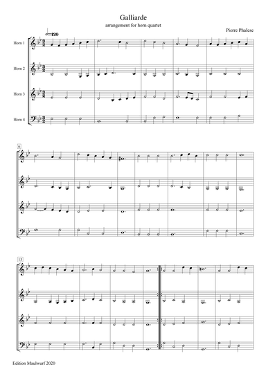 Galliarde (arr. Edition Maulwurf)