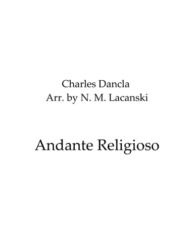 Andante Religioso (arr. Nick Lacanski)