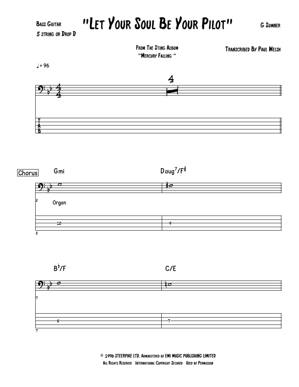 Let Your Soul Be Your Pilot (arr. Accubass)