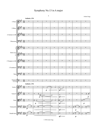 Symphony No.13 in A Score and parts