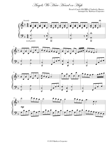 Angels We Have Heard on High (Advanced Piano) (arr. Kathryn Carpenter)