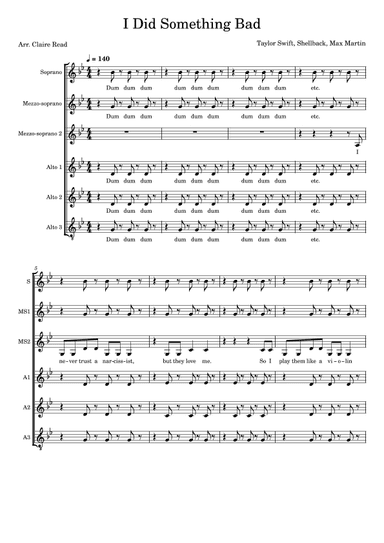 I Did Something Bad (arr. Claire Read)