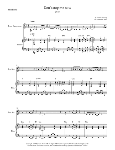Don't Stop Me Now (arr. Fernando Britto)