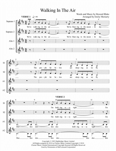 Walking In The Air (arr. Emily Moriarty)