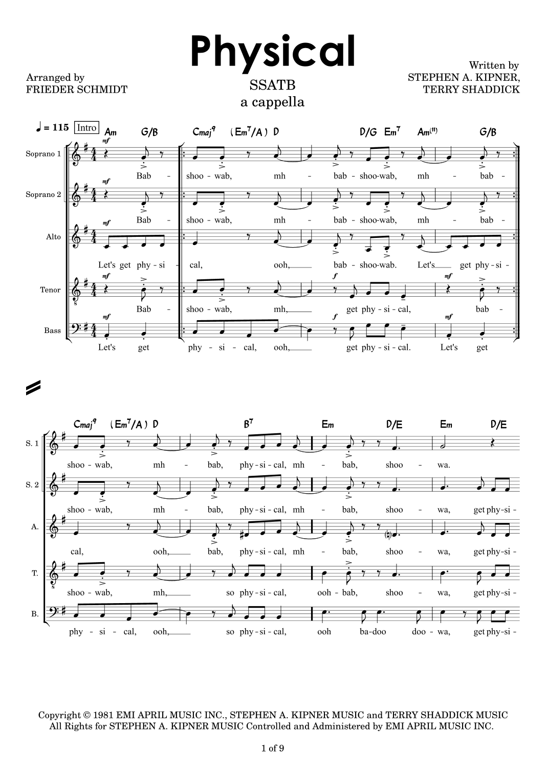 Physical (arr. Frieder Schmidt)
