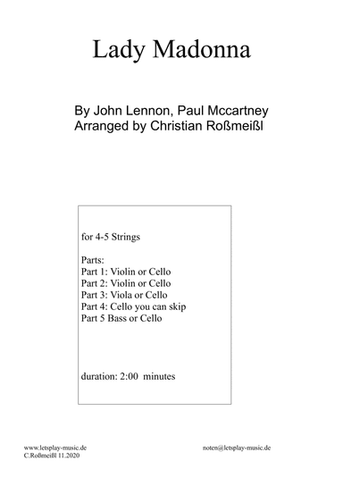 Lady Madonna (arr. Christian Roßmeißl)