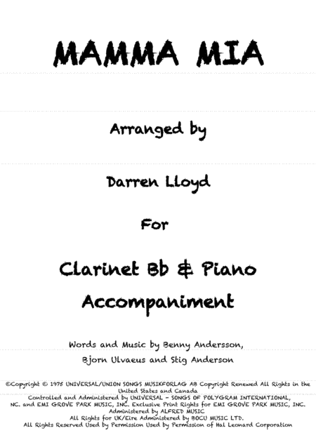 Mamma Mia (arr. Darren Lloyd)