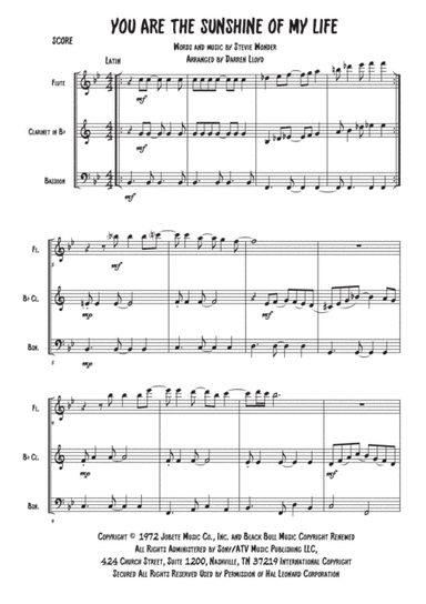You Are The Sunshine Of My Life (arr. Pott Shrigley Press)