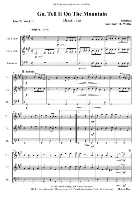 Go, Tell It On The Mountain (arr. Gert Th. Walter)