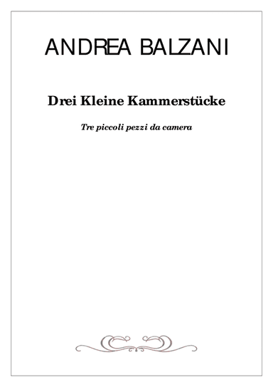 Drei Kleine Kammerstücke (Tre piccoli pezzi da camera)