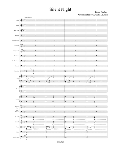 F. Gruber - Silent Night, For Children Choir, SATB Choir & Orchestra - Score Only