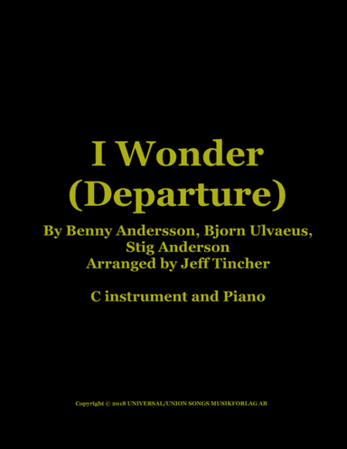 I Wonder (departure) (arr. Jeff Tincher)