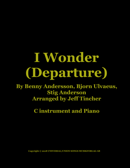 I Wonder (departure) (arr. Jeff Tincher)