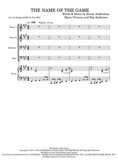 The Name Of The Game (arr. Tim Nail)
