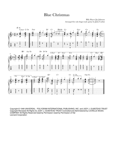 Blue Christmas (arr. John Carlini)