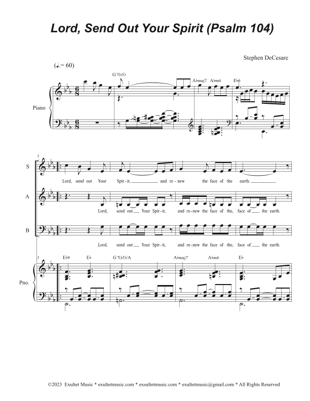 Lord, Send Out Your Spirit (Psalm 104) (Vocal Trio - (SAB)