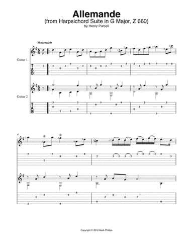 Allemande (from Harpsichord Suite in G Major, Z 660) (arr. Mark Phillips)