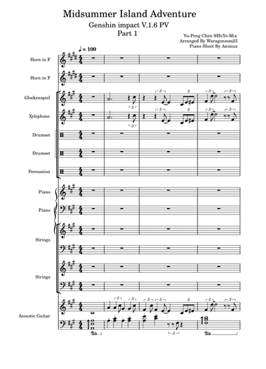 Midsummer lsland Adventure l Genshin lmpact Ver.1.6 PV [Sheet Music]