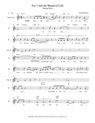 For I Am the Bread of Life [Tubular Bells]