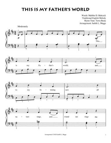 This Is My Father's World - Easy Piano Solo (arr. Judith L. Maggs)