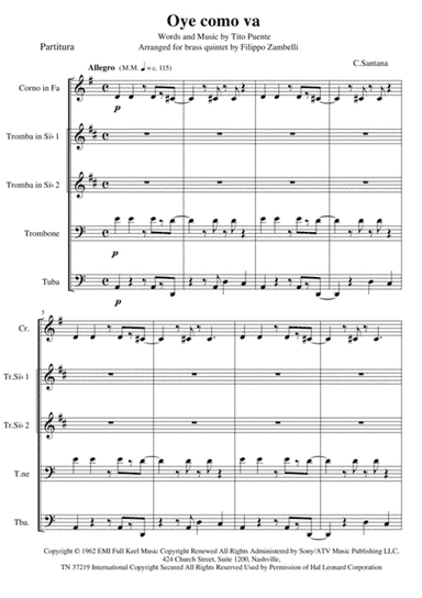 Oye Como Va (arr. Filippo Zambelli)