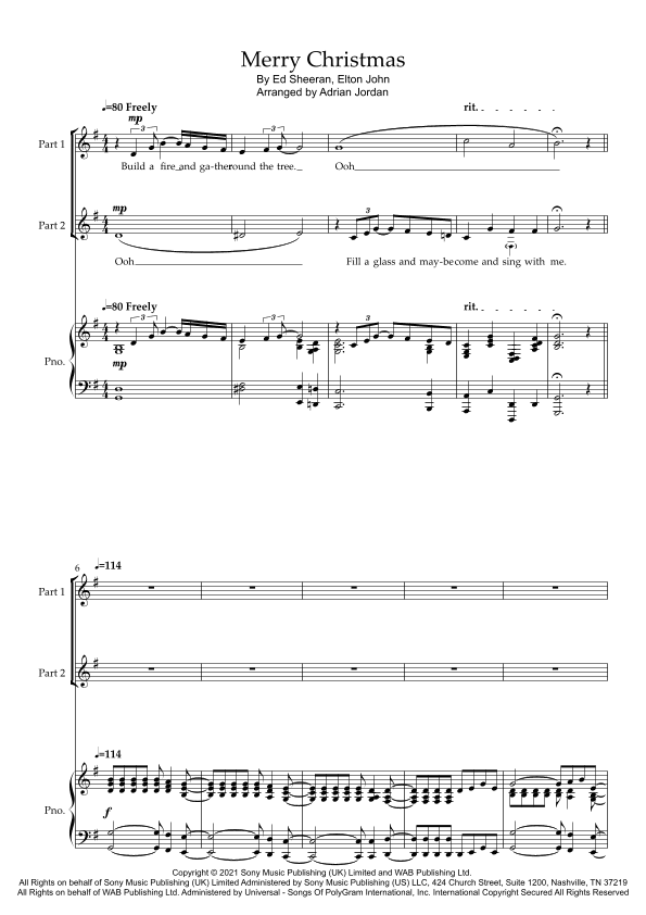 Merry Christmas (arr. Adrian Jordan)