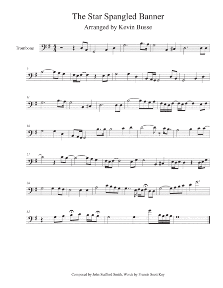 The Star Spangled Banner as performed by P!nk - Trombone (arr. Kevin Busse)