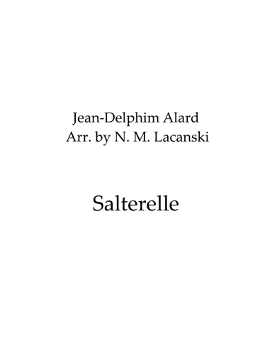 Salterelle (arr. Nick Lacanski)