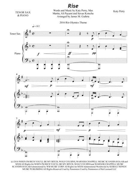 Rise (arr. James M. Guthrie, ASCAP)